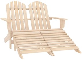 vidaXL Καρέκλα Κήπου Adirondack Διθέσια από Ξύλο Ελάτης &amp; Υποπόδιο