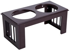 PawHut Σταθμός τροφοδοσίας σκύλου, αντιολισθητικός, 58,4 x 30,5 x 25,4cm, Γκρι, 2L ανά μπολ