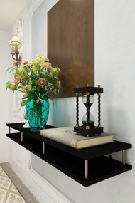 Stewehome Κονσόλα από λευκό και χρυσό μέταλλο 120x12x12 cm