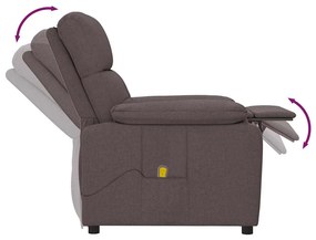 vidaXL Πολυθρόνα Μασάζ Σκούρο Καφέ Υφασμάτινη