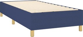 vidaXL Κρεβάτι Boxspring με Στρώμα &amp; LED Μπλε 90x200 εκ. Υφασμάτινο