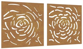 vidaXL Διακοσμητικά Κήπου Τριαντάφυλλα 2 τεμ. 55x55 εκ. Ατσάλι Corten