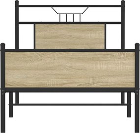 vidaXL Πλαίσιο Κρεβ. Χωρ. Στρώμα Sonoma Δρυς 90 x 190 εκ. Επεξ. Ξύλο