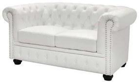 ΚΑΝΑΠΕΣ 2ΘΕΣΙΟΣ T.CHESTERFIELD HM3010.02 ΤΕΧΝΟΔΕΡΜΑ ΛΕΥΚΟ ΜΑΤ 155x90x73 εκ.