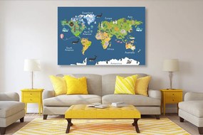 Εικόνα παγκόσμιο χάρτη για παιδιά - 120x80