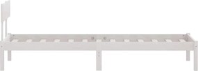vidaXL Πλαίσιο Κρεβατιού Λευκό 75x190 εκ. Μασίφ Ξύλο Small Single