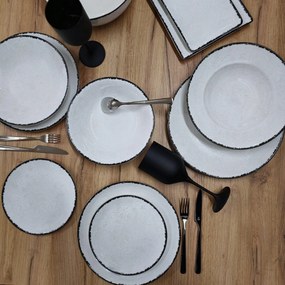 Σερβίτσιο Πιάτων Πορσελάνης Moon Shade Λευκό Oriana Ferelli – Σετ 20τμχ