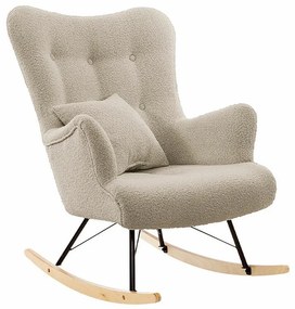 Κουνιστή καρέκλα Clovis 105, 101x76x101cm, 17 kg, Ταπισερί, Φυσικό ξύλο καπλαμά, Ξύλινα, Μεταλλικά, Ξύλο: Οξιά | Epipla1.gr
