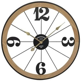 Ρολόι Τοίχου 125-124-356 60x5cm Black-Brown Mdf,Μέταλλο