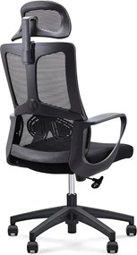 BF8600 Πολυθρόνα Γραφείου Διευθυντή, Mesh Μαύρο, Ύφασμα Μαύρο   1τμχ