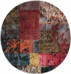 vidaXL Χαλί Πλενόμενο Πολύχρωμο Ø 120 εκ. Patchwork