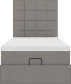 vidaXL Οθωμανικό κρεβάτι με στρώμα Taupe 100x200cm ύφασμα