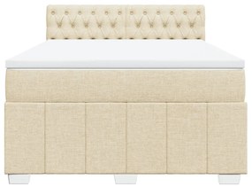 Κρεβάτι Boxspring με Στρώμα Κρεμ 140x200 εκ. Υφασμάτινο - Κρεμ