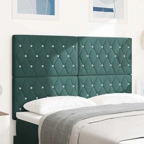 vidaXL Βελούδινο Κεφαλάρι Argyle Σκούρο πράσινο 160 cm Βελούδο
