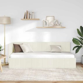 vidaXL Κρεβάτι Γωνίας Κρεμ 80 x 200 cm Βελούδο