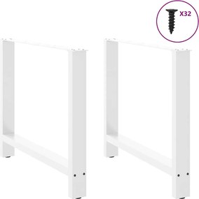 vidaXL Πόδια Τραπεζαρίας 2 τεμ. Λευκά 100x(72-73) εκ. Ατσάλι