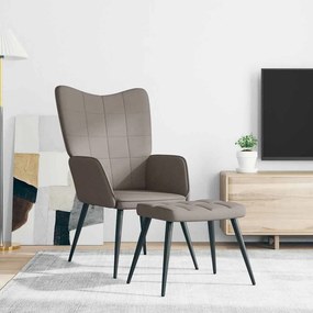 vidaXL Πολυθρόνα Relax Χρώμα Taupe Υφασμάτινη με Σκαμπό