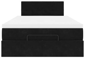 vidaXL Οθωμανικό κρεβάτι με στρώμα Μαύρο 120x190 cm Velvet