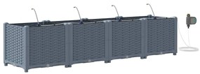 vidaXL Ζαρντινιέρες κήπου Ανοιχτό γκρι 160 x 40 x 37.5 cm Ατσάλι