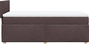 vidaXL Κρεβάτι Boxspring με Στρώμα Σκούρο Καφέ 90x190 εκ. Υφασμάτινο
