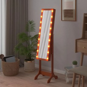 Καθρέφτης Επιδαπέδιος με LED 34 x 37 x 146 εκ. - Καφέ