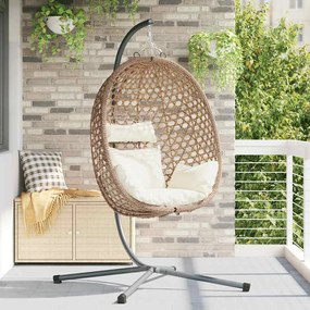 vidaXL Κρεμαστή καρέκλα αυγό συνθετικό ρατάν 104 x 100 x 191 εκ