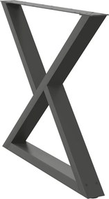 vidaXL Πόδια Τραπεζαρίας 2 τεμ. Ανθρακί 90x(72-73,3) εκ. Ατσάλι