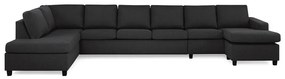 Γωνιακός Καναπές Scandinavian Choice C164, Μαύρο, Ανθρακί, 407x199x80cm, Πόδια: Πλαστική ύλη | Epipla1.gr