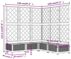 ΖΑΡΝΤΙΝΙΕΡΑ ΚΗΠΟΥ ΜΕ ΚΑΦΑΣΩΤΟ ΛΕΥΚΗ 120X120X121,5 ΕΚ. ΠΟΛΥΠΡΟΠ. 153287