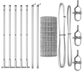 vidaXL Euro Fence με 7 Στήλες με Στεφάνη 0.4x10 μ Γαλβανιζέ Χάλυβα
