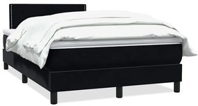 vidaXL Κρεβάτι Boxspring με Στρώμα Μαύρο 1120x210 εκ. Βελούδινο