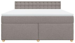 Κρεβάτι Boxspring με Στρώμα Taupe 180x200 εκ. Υφασμάτινο - Μπεζ-Γκρι