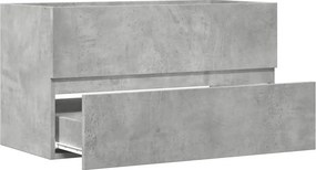 vidaXL Ντουλάπι Νιπτήρα Γκρι Σκυροδέματος 90x38,5x45 εκ. Επεξ. Ξύλο