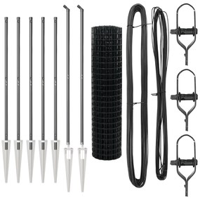 vidaXL Euro Fence με 7 Στερεά Πόδια 1.4x10 μ Γαλβανισμένος Χάλυβας Γκρι