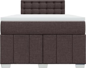 vidaXL Κρεβάτι Boxspring με Στρώμα Σκούρο Καφέ 120x190 εκ Υφασμάτινο