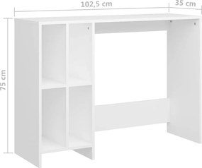 vidaXL Γραφείο Notebook Λευκό 102,5 x 35 x 75 εκ. από Επεξ. Ξύλο