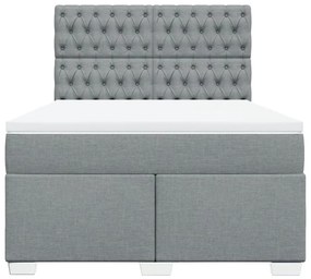 ΚΡΕΒΑΤΙ BOXSPRING ΜΕ ΣΤΡΩΜΑ ΑΝΟΙΧΤΟ ΓΚΡΙ 140X190 ΕΚ. ΥΦΑΣΜΑΤΙΝΟ 3290490