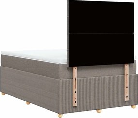 vidaXL Κρεβάτι Boxspring με Στρώμα Taupe 120x190 εκ. Υφασμάτινο