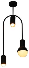 Κρεμαστό Φωτιστικό Οροφής 3xE27 G95 G45 LED Περιστρεφόμενοι Βραχίονες Christopher Homelighting-77-3784-Μαύρο 77-3784