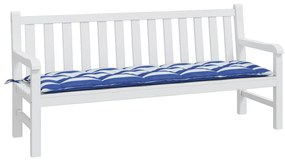 vidaXL Μαξιλάρι Πάγκου Κήπου Μπλε&amp;Λευκό Ριγέ 180x50x7 εκ Ύφασμα Oxford