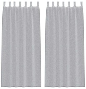 vidaXL Κουρτίνες με κουρτίνες 2 pcs Σκούρο γκρι 140x175cm Πολυεστέρας