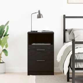 vidaXL κομοδίνο Μαύρο Δρυς 40x35x65 εκ Made of Engineered Wood