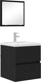 vidaXL Ντουλάπι Μπάνιου με συρτάρι Μαύρη Οξυά 41 x 38,5 x 45 cm