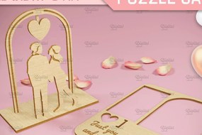 Intra απο ξύλο plywood 3mm-4mm πάχος 3D κάρτα παζλ του Αγίου Βαλεντίνου. Δίασταση 15x15 cm INTRAFABR-82899282