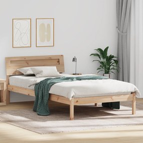vidaXL Σκελετός Κρεβατιού Καφέ 90 x 190 cm Μασίφ ξύλο πεύκου