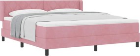 vidaXL Κρεβάτι με ελατήρια με κεφαλάρι Ροζ 200 x 180 cm Βελούδο
