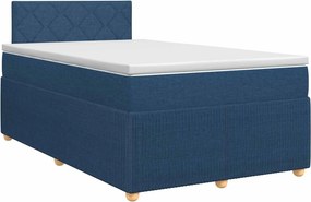 vidaXL Κρεβάτι box spring με στρώμα Μπλε 120 x 190 cm Ύφασμα