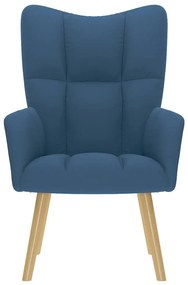 vidaXL Πολυθρόνα Relax Μπλε Υφασμάτινη