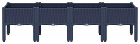 vidaXL Ζαρντινιέρα Κήπου με Πόδια Μπλε Γκρι 160x40x42 εκ. Πολυπροπυλένιο