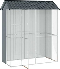 vidaXL Κλουβί Πουλιών Ανθρακί 215 x 110 x 247 εκ.
